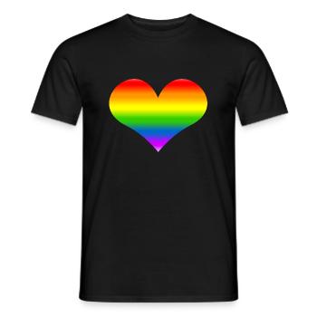 Rainbow Heart Rainbow - Men's T-Shirt - black - Front - AI Model Male 178 light (178cm)