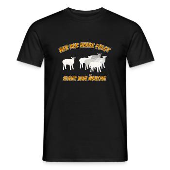 Wer der Herde folgt sieht nur Ärsche - Männer T-Shirt - Schwarz - Vorne - AI Model Male 178 light (178cm)