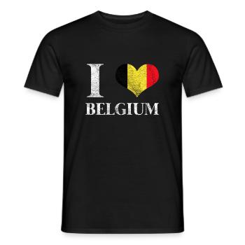 drapeau belge drapeau belge cadeau belge - T-shirt homme - noir - Devant - AI Model Male 178 light (178cm)