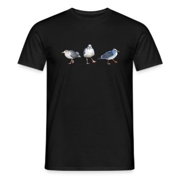 freche Möwen Meer Strand Küste Nordsee Ostsee Sylt - Männer T-Shirt - Schwarz - Vorne - AI Model Male 178 light (178cm)
