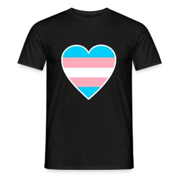 Transgender Heart Flag - Men's T-Shirt - black - Front - AI Model Male 178 light (178cm)