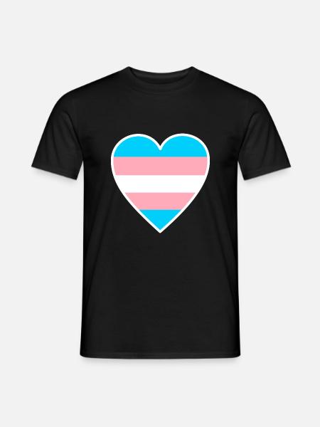 Transgender hjerteflag - Mænd T-shirt - sort