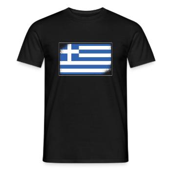 Drapeau de la Grèce Hellas Athènes Drapeau de la Grèce - T-shirt homme - noir - Devant - AI Model Male 178 light (178cm)