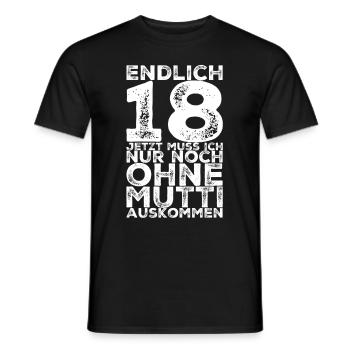 Endlich 18 - Männer T-Shirt - Schwarz - Vorne - AI Model Male 178 light (178cm)