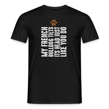 French bulldog - Men's T-Shirt - black - Front - AI Model Male 178 light (178cm)