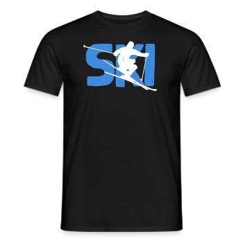 To ski - Men's T-Shirt - black - Front - AI Model Male 178 light (178cm)