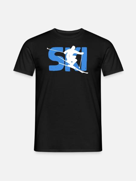 Skifahren - Männer T-Shirt - Schwarz