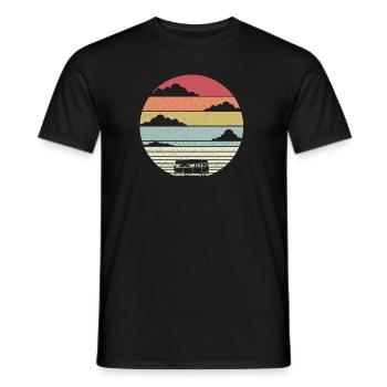 Camping-cars rétro - T-shirt homme - noir - Devant - AI Model Male 178 light (178cm)