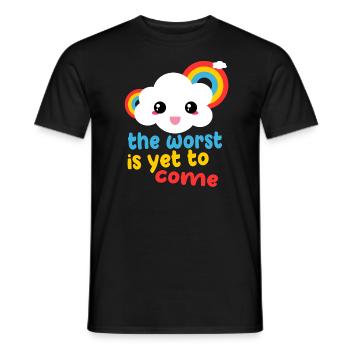 wrost yet as rainbow color cloud back - Men's T-Shirt - black - Front - AI Model Male 178 light (178cm)