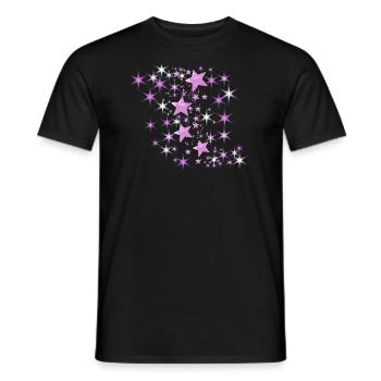 Stars,sequins, pink, star - Men's T-Shirt - black - Front - AI Model Male 178 light (178cm)