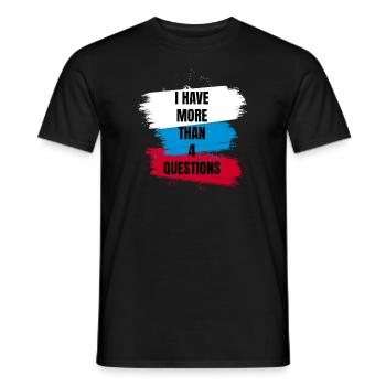 J’ai plus de 4 questions vintage texte simple - T-shirt homme - noir - Devant - AI Model Male 178 light (178cm)