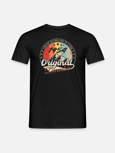Vintage Birthday Gift - December 1954 - Men's T-Shirt - black