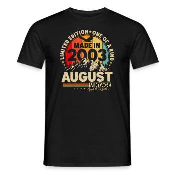 Août 2003 Vintage Vintage Rétro Anniversaire - T-shirt homme - noir - Devant - AI Model Male 178 light (178cm)