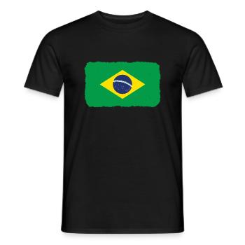 Drapeau du Brésil Drapeau brésilien Amérique du Sud - T-shirt homme - noir - Devant - AI Model Male 178 light (178cm)