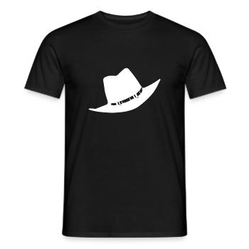 Chapeau en blanc - T-shirt homme - noir - Devant - AI Model Male 178 light (178cm)