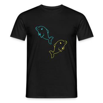Delfin Fisch Fische Kind Kinder Baby Kleinkind - Männer T-Shirt - Schwarz - Vorne - AI Model Male 178 light (178cm)