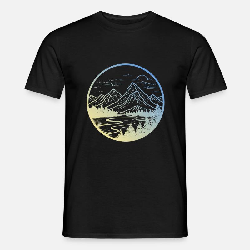 Berge Landschaft - Männer T-Shirt - Schwarz