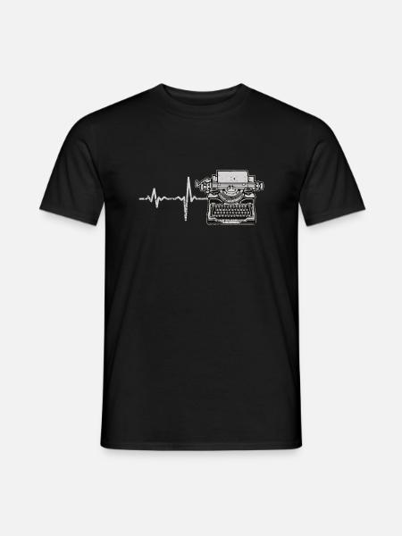 Geschenk Heartbeat Schreibmaschine - Männer T-Shirt - Schwarz