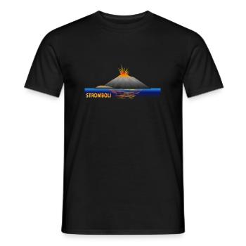 Stromboli volcano always active - Men's T-Shirt - black - Front - AI Model Male 178 light (178cm)