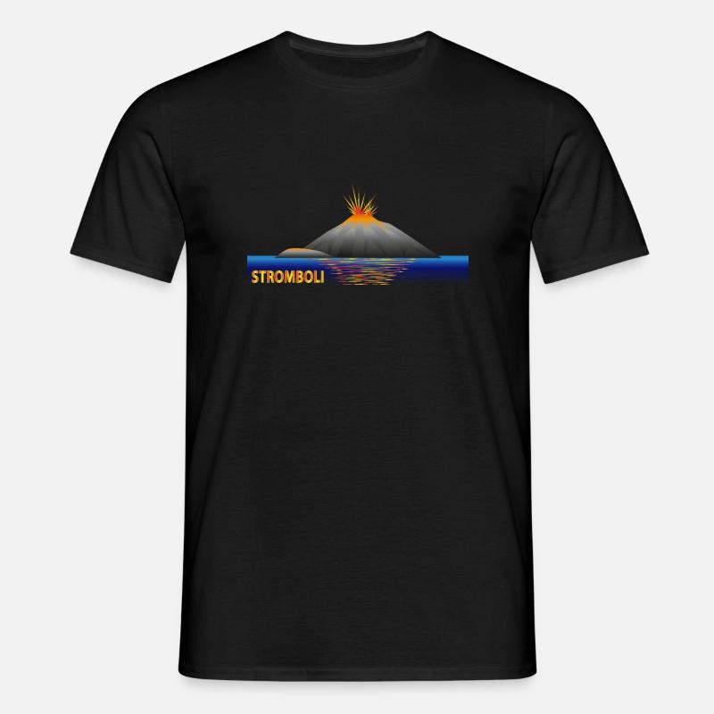 Stromboli volcano always active - Men's T-Shirt - black