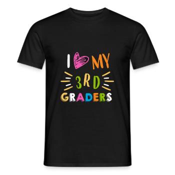 3rd grade - Men's T-Shirt - black - Front - AI Model Male 178 light (178cm)