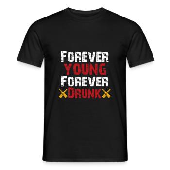 forever young - Men's T-Shirt - black - Front - AI Model Male 178 light (178cm)
