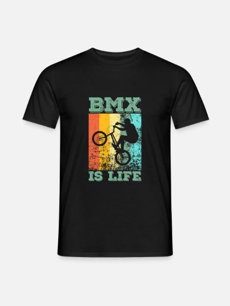 BMX is life BMX rider bike jump bicycle - Men's T-Shirt - black