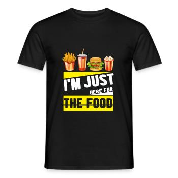 I'm just here for the food - Essen/Fastfood - Männer T-Shirt - Schwarz - Vorne - AI Model Male 178 light (178cm)
