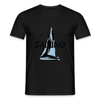 Segeln, Segelboot - Männer T-Shirt - Schwarz - Vorne - AI Model Male 178 light (178cm)