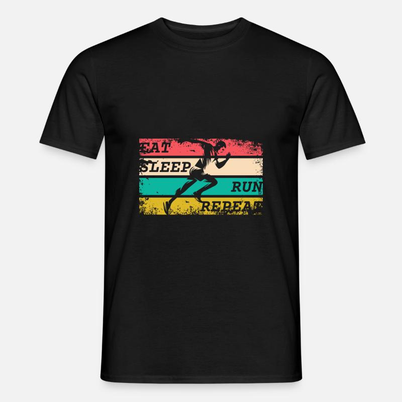 EAT SLEEP RUN REPEAT - Männer T-Shirt - Schwarz