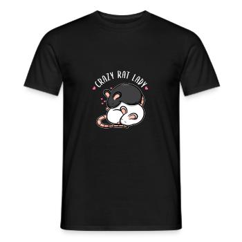 Crazy Rat Lady Rat mignon - T-shirt homme - noir - Devant - AI Model Male 178 light (178cm)