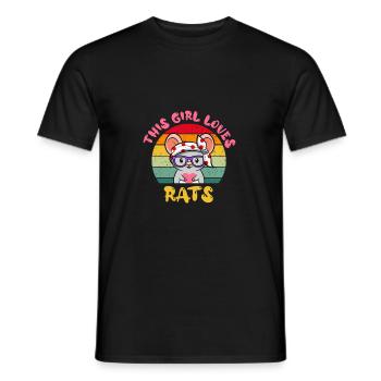 Ratte Farbratte Ratten-Liebhaber Nager Geschenk - Männer T-Shirt - Schwarz - Vorne - AI Model Male 178 light (178cm)