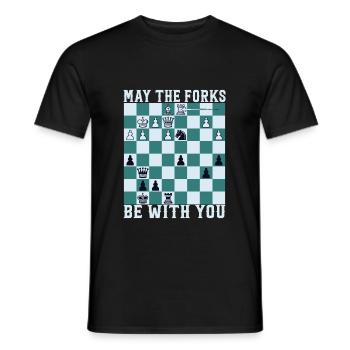 May the Forks be with you - Männer T-Shirt - Schwarz - Vorne - AI Model Male 178 light (178cm)
