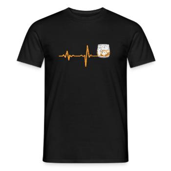 Heartbeat Whiskey Geschenk - Männer T-Shirt - Schwarz - Vorne - AI Model Male 178 light (178cm)
