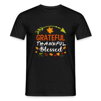 Greatful Thankful Blessed t-shirt - Männer T-Shirt - Schwarz - Vorne - AI Model Male 178 light (178cm)