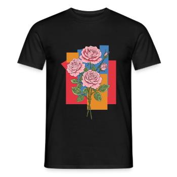 Rosen - Männer T-Shirt - Schwarz - Vorne - AI Model Male 178 light (178cm)
