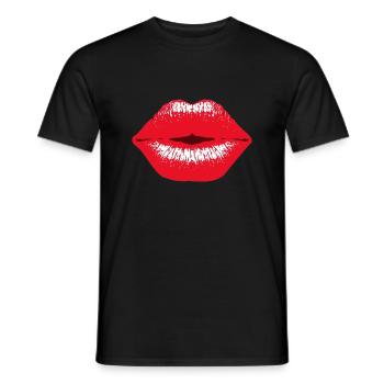 lèvres rouge à lèvres Embrasser déclaration sexy Fun - T-shirt homme - noir - Devant - AI Model Male 178 light (178cm)
