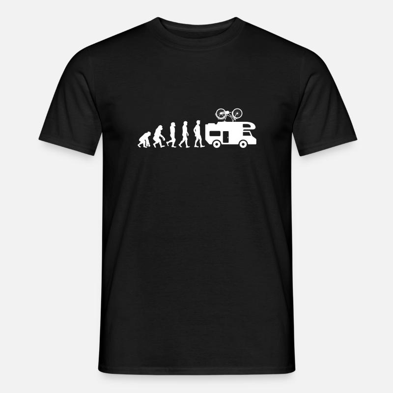 Evolution Camper Camping Geschenk Campingurlaub - Männer T-Shirt - Schwarz