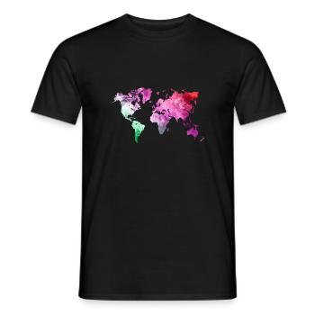 carte colorée Carte du monde Voyage Cadeaux Voyage - T-shirt homme - noir - Devant - AI Model Male 178 light (178cm)