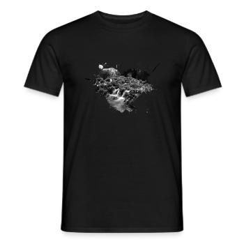 Cascades at the Plitvice Lakes National Park HR sw - Men's T-Shirt - black - Front - AI Model Male 178 light (178cm)