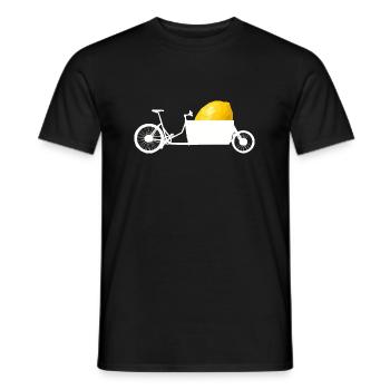 Lastenrad mit Zitrone - Männer T-Shirt - Schwarz - Vorne - AI Model Male 178 light (178cm)