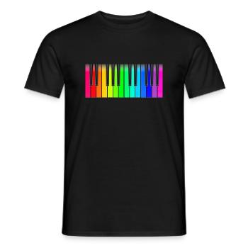 Klaviatur Regenbogen - Männer T-Shirt - Schwarz - Vorne - AI Model Male 178 light (178cm)