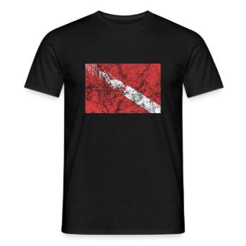 Drapeau de plongée cadeau de plongée sous-marine - T-shirt homme - noir - Devant - AI Model Male 178 light (178cm)