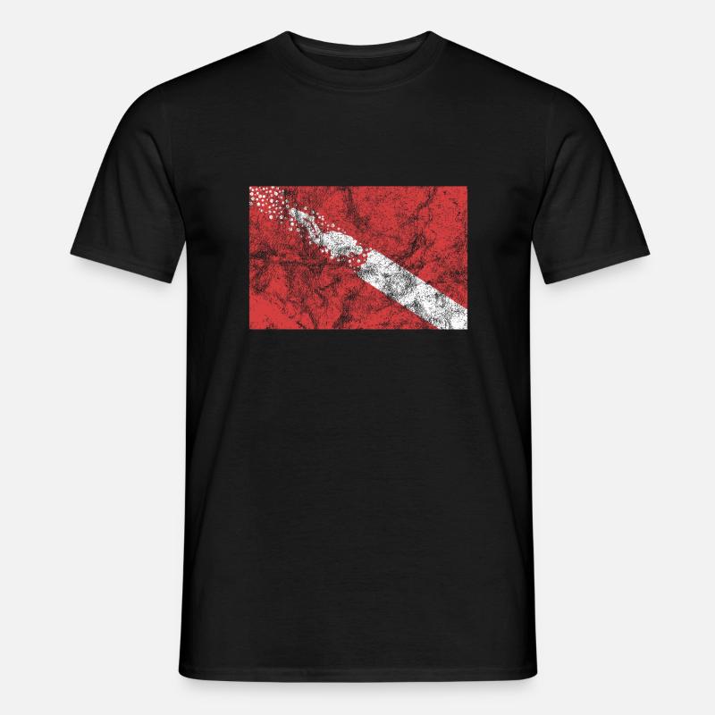 Diver flag underwater diving gift - Men's T-Shirt - black