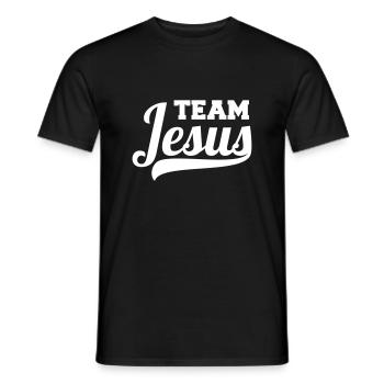 Équipe Jésus cadeau drôle pour les chrétiens - T-shirt homme - noir - Devant - AI Model Male 178 light (178cm)