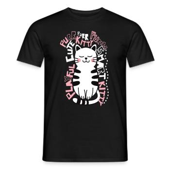kitty cat - Men's T-Shirt - black - Front - AI Model Male 178 light (178cm)