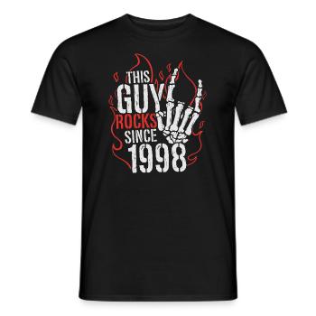 Ce gars a été rock depuis l’anniversaire du millésime 1998 - T-shirt homme - noir - Devant - AI Model Male 178 light (178cm)