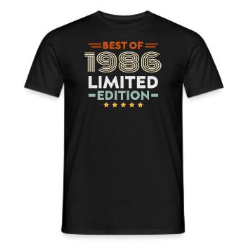 Retro 1986 Vintage Gift 38th Birthday 38 Years - Men's T-Shirt - black - Front - AI Model Male 178 light (178cm)