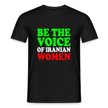 Be the voice of iranian women - Men's T-Shirt - black - Front - AI Model Male 178 light (178cm)