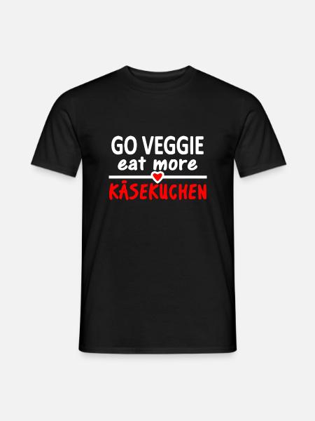 Käsekuchen Vegetarier lustiger Spruch / go Veggie - Männer T-Shirt - Schwarz